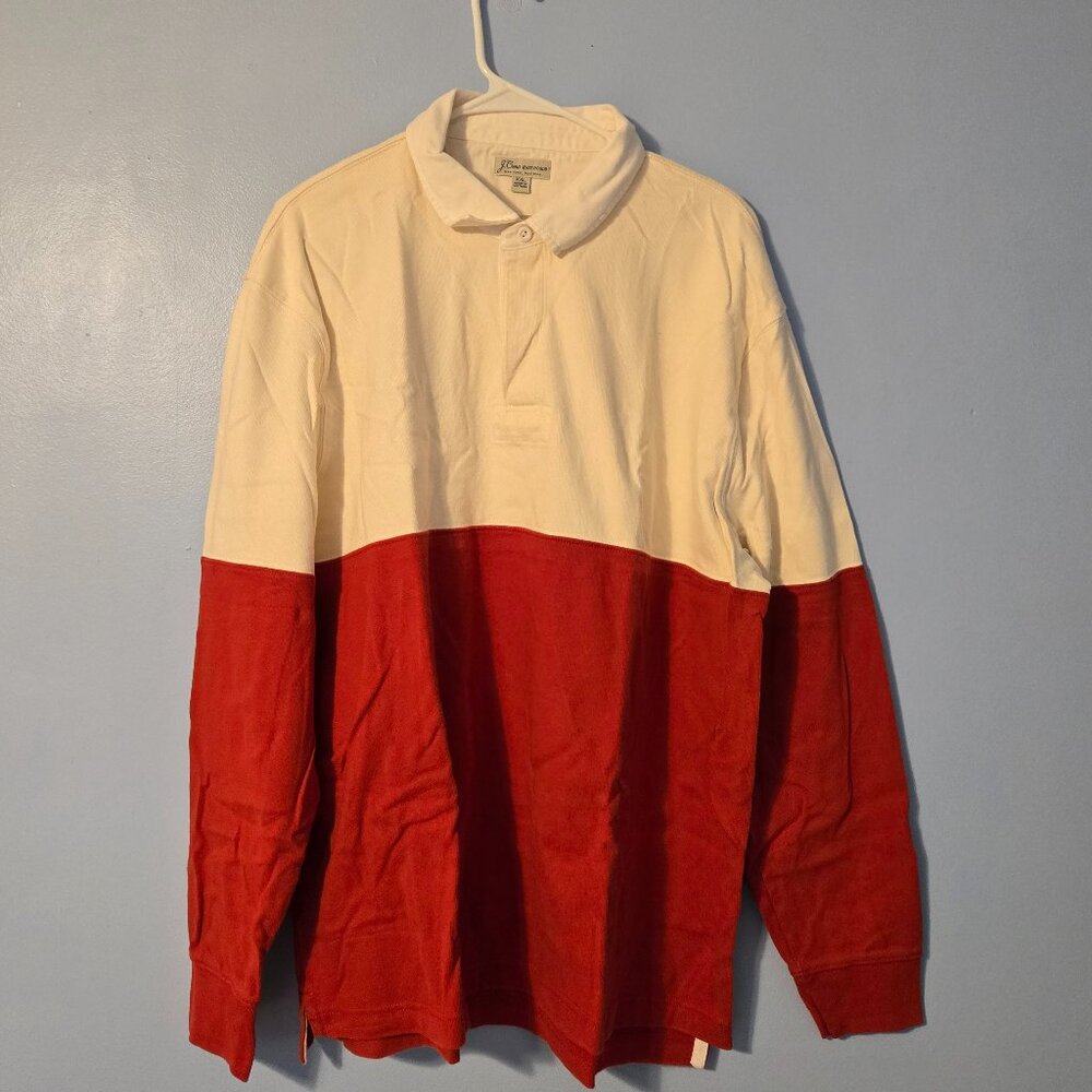 J. Crew Red and White Men's Sweatshirt